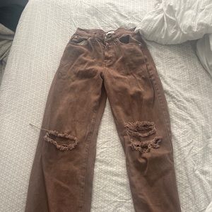 brown wide legged adika jeans